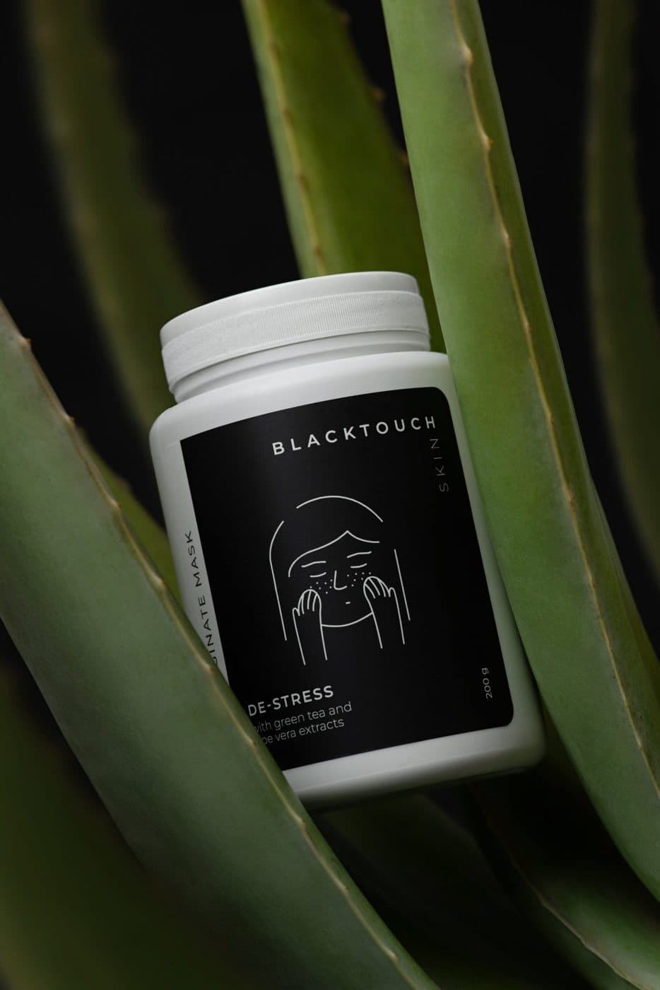 Альгінатна маска заспокійлива з екстрактом зеленого чаю і алое вера BLACKTOUCH 20 г / 100 г / 200 г — фото 4