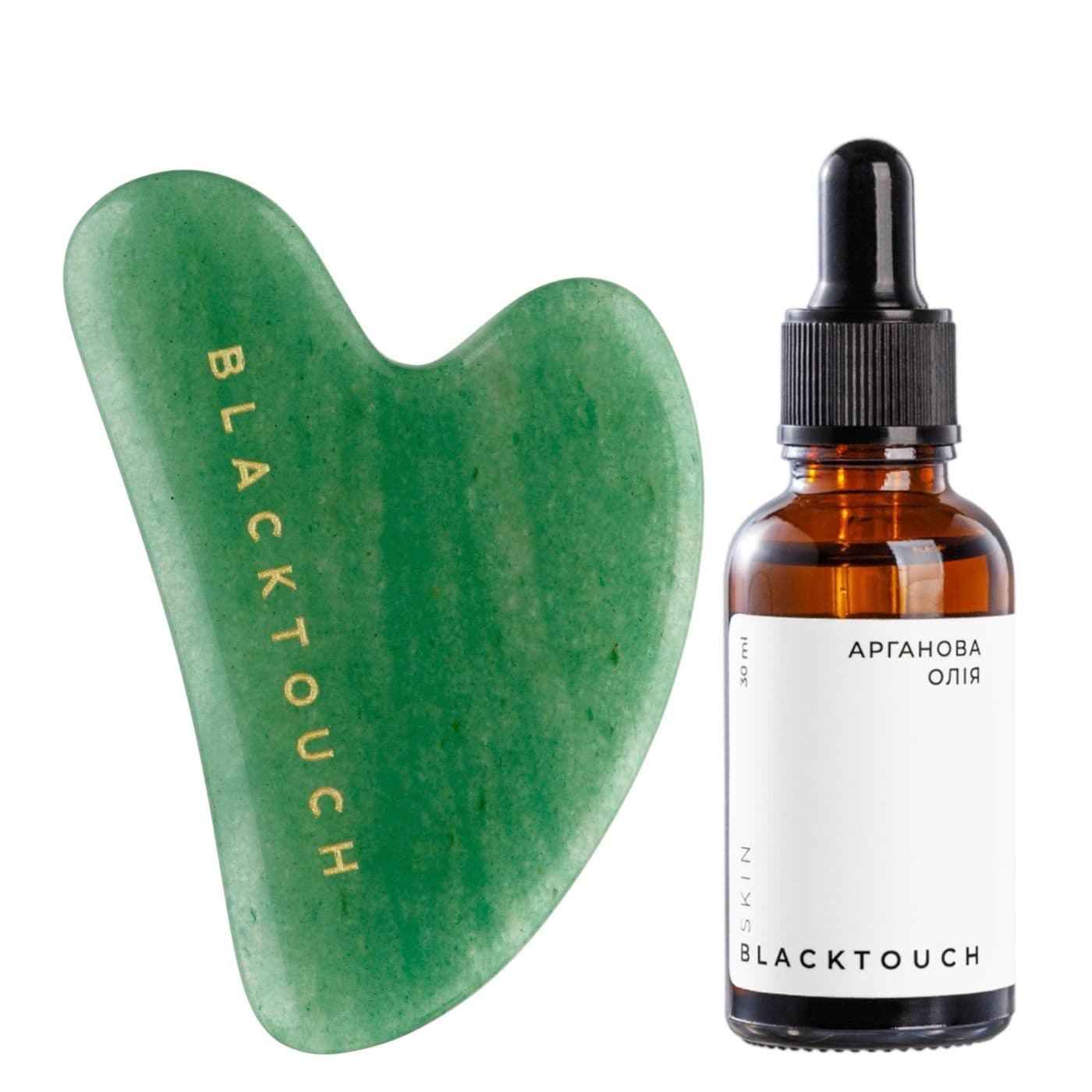 Комплект "Aventurine gua sha & cosmetic oil"